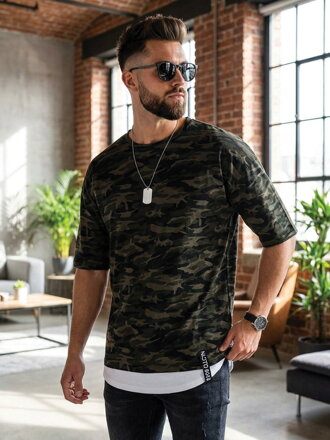 Męskie oversizowe T-shirt VSB ARMY zielony