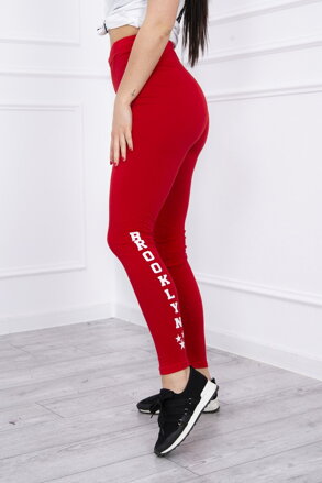 Damskie legginsy sportowe BROOKLYN czerwone 8882