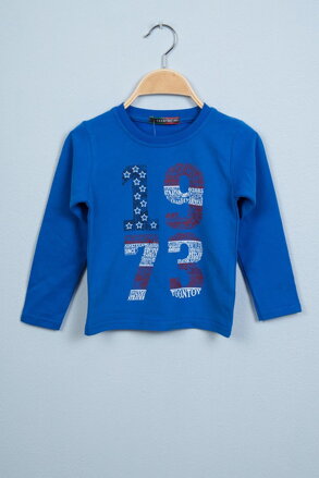 Dziecięcy t-shirt z nadrukiem niebieski