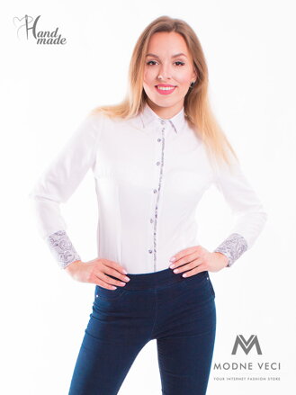 Biała damska koszula Slim Fit VS-DK1716