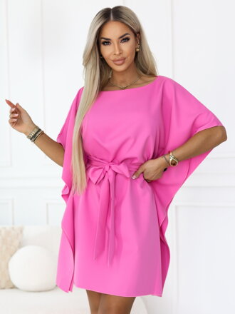 Sukienka fuksja z rękawami kimono 287-42 SOFIA
