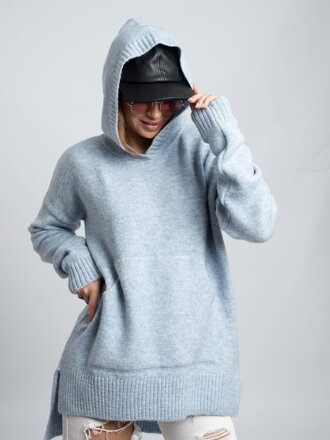 Sweter z kieszenią kangurkiem ATTIMO LIGHT BLUE