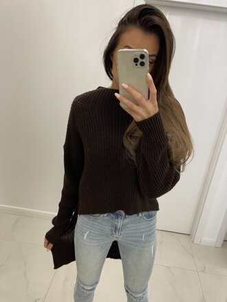 Damski brązowy sweter DAFFI SW107-22