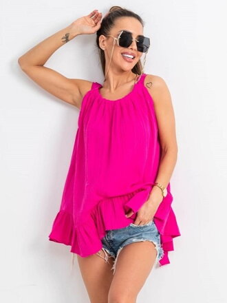 Bawełniana koszulka z falbankami BLK72-23 fuchsia