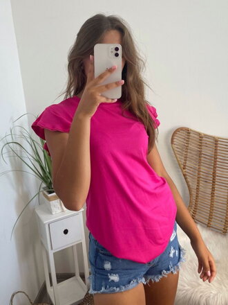 Nowoczesny damski t-shirt w kolorze różowym