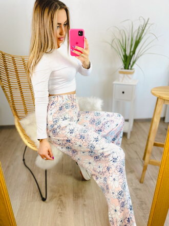 Damskie spodnie w kwiaty VSB LESLYE