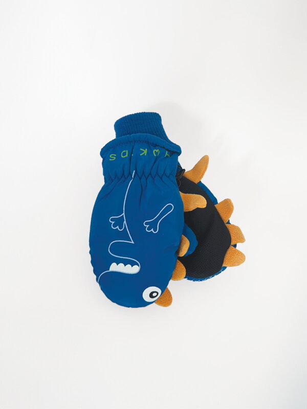 Niebieskie rękawiczki dziecięce dino