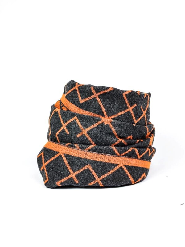 Elegancki szal męski ze wzorem orange-grey