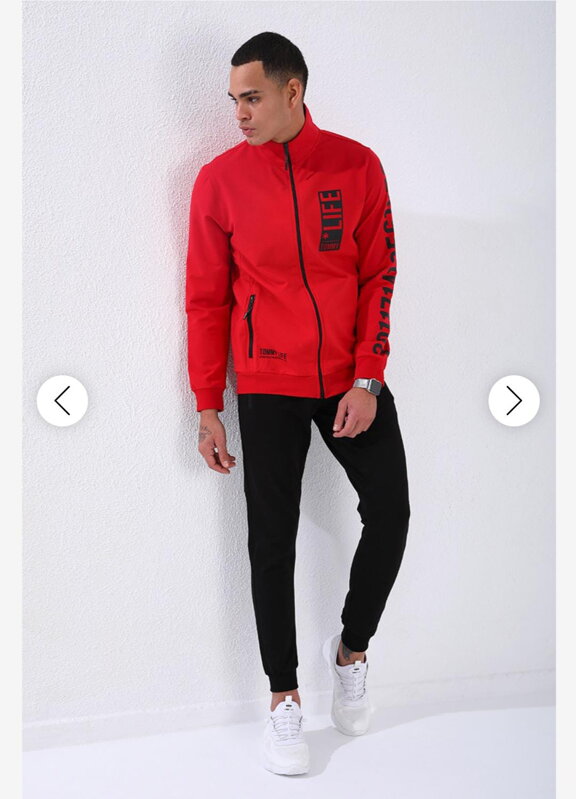 Męski stylowy dres TOMMY LIFE czerwony
