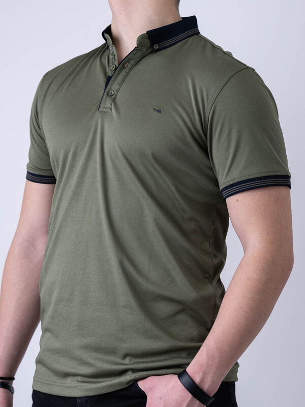 Męskie stylowe t-shirt w kolorze khaki