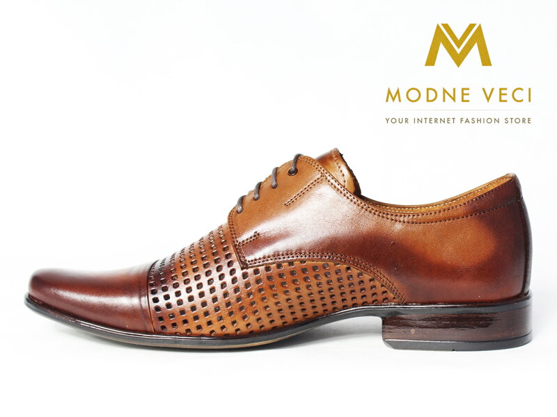 Eleganckie buty - skórzane model 218 - brązowe