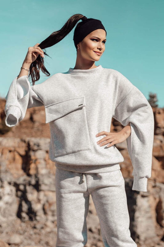 Damski zestaw dresowy oversize VSB DEEP grey