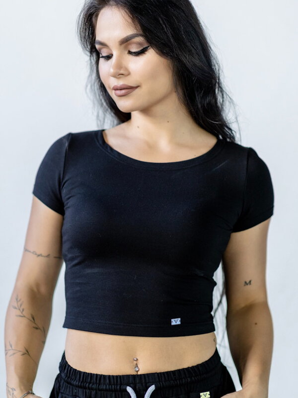Damski VSB PATTY crop-top w czarnym kolorze